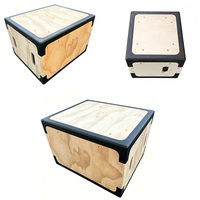 Caja Pliométrica de Madera con Borde Seguro, Anti-lesiones, 3 en 1, con Bordes de Goma Suave para Crossfit, HIIT y Entrenamiento en Gimnasio