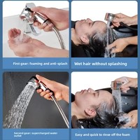 Robinet de lavabo mural moderne et simple avec douchette externe pressurisée pour salle de bain, avec rallonge de lavage des cheveux