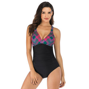 Maillot <span class=keywords><strong>de</strong></span> <span class=keywords><strong>bain</strong></span> pour femmes <span class=keywords><strong>de</strong></span> style plage à col en V profond et à blocs <span class=keywords><strong>de</strong></span> couleur, tissu durable, antidérapant, bretelles fines, pour l'Australie - Product Image 1