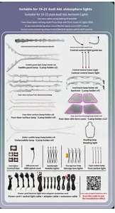 Kit de luz ambiental <span class=keywords><strong>Interior</strong></span> de cielo nocturno estrellado Premium para <span class=keywords><strong>Audi</strong></span> <span class=keywords><strong>A6</strong></span> C8 (2019-2025), lámpara de manija de puerta de cuero, posición trasera - Product Image 6