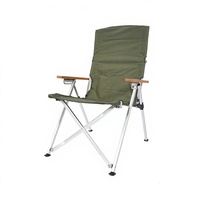 Chaise de camping pliable réglable en alliage d'aluminium, dossier haut, avec accoudoirs, portable, pour pêche, loisirs, plage, style moderne et minimaliste, Chine