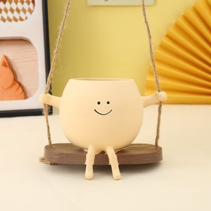 Jolies créations en résine, pots <span class=keywords><strong>de</strong></span> fleurs suspendus avec visage souriant, pots <span class=keywords><strong>de</strong></span> fleurs suspendus avec visage <span class=keywords><strong>assis</strong></span>, pour décorations <span class=keywords><strong>de</strong></span> jardin - Product Image 2