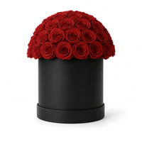 Luxe geconserveerde echte roos in een hoedendoos, eeuwige bloem zwart goud Valentijnsdag huwelijksjubileum cadeau groothandel aangepaste logo