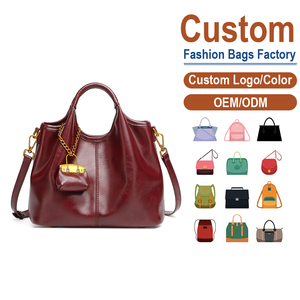 Factory Custom Vintage Lady Elegant Burgundy Shoulder Bag Premium Leather Tote Mini <b>Pouch</b> Gold Hardware Summer Single Strap - Product Image 1