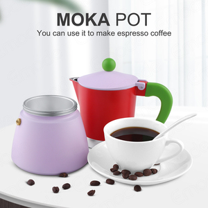 Đầy Màu sắc Espresso cà phê Maker Moka nồi cho nhà và văn phòng sử dụng Ý phong cách nhôm Stovetop <span class=keywords><strong>percolator</strong></span> - Product Image 2