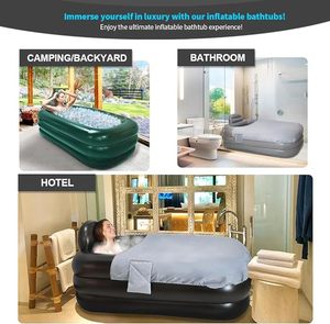Baignoire de <span class=keywords><strong>spa</strong></span> d'intérieur et d'extérieur en plastique PVC pour adultes baignoire <span class=keywords><strong>gonflable</strong></span> portable pliable avec appui-tête - Product Image 2