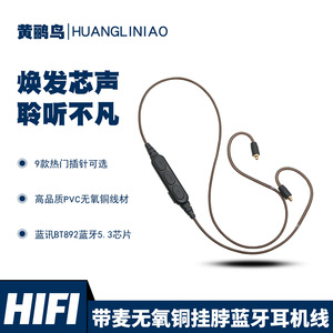 Bluetooth Neckband <b>Cable</b> With Mic For MMCX 0.78 IE100 200 Audio Sports Earphones <b>Type</b> <b>C</b> Charging Gold Plating - Product Image 2