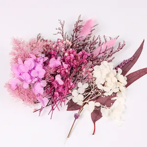 Mix Natuurlijke Gedroogde Bloemen En Bewaarde Bloemen Baby Adem Bunny Staart Hortensia Druk Bloemen Voor Handgemaakte Diy
