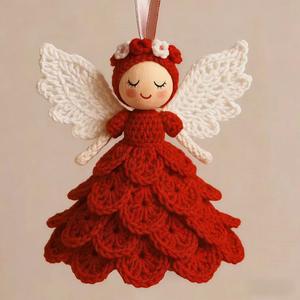 For English DIY Crochet Acrylic Fiber Material Kit Handmade Knitting Christmas Little Angel Yarn Ornaments Gifts