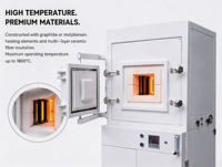 Horno de Vacío de Alta Temperatura 1800C con Controlador PID de 30 Segmentos para Sinterización de Materiales de Laboratorio