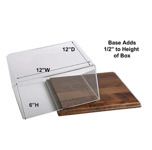 Đế Gỗ Óc Chó Với Hộp Nhựa Acrylic Hiển Thị <span class=keywords><strong>Cube</strong></span> Hộp Trưng Bày Bảo Vệ Cho Sưu Tập - Product Image 5
