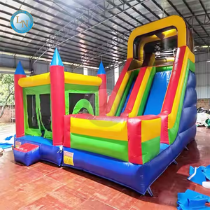 Le plus populaire en gros Combo gonflable Jump House <span class=keywords><strong>Rouge</strong></span> Bleu Bounce Combo Gonflable Ball Pit avec toboggan - Product Image 1