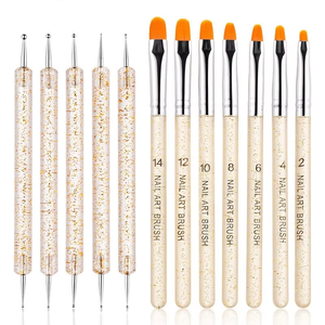 Kit de 36 outils de nail art professionnel pour salon, avec stylo de pointillage diamant et stylo de dessin à poils synthétiques, adapté aux débutants - Product Image 3