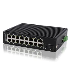DIN Rail 16 Gigabit L2 Managed Distribution VLAN QoS Ethernet Switch 2 SFP 1000Mbps Uplink Outdoor Industrial Core Network Switch