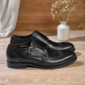 Chaussures Richelieu pour Homme en Cuir Véritable Premium à Double Boucle pour Occasions Formelles - Product Image 5