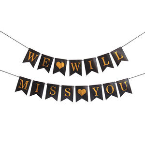 Vamos sentir sua falta Dia dos Namorados pede aniversário de casamento bronzing papel puxar bandeira casamento festa bandeira decoração - Product Image 6
