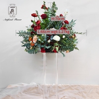 Nouvelle décoration de table de mariage, centre de table artificiel en rose de soie rose blush pour l'arrangement floral de la fête de mariage