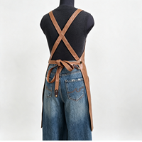 Tablier de cuisine en PU tendance, imperméable, résistant à l'huile, léger et durable, motif floral, pour hommes/femmes, idéal pour les bars à thé, les torréfacteurs et les baristas