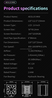 Refroidisseur de processeur silencieux Gamer-X en aluminium avec 6 caloducs, roulement fluide ARGB, écran LCD 2,8 pouces, pour boîtier d'ordinateur, montage DIY facile