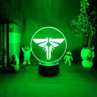 The Last of Us logo Gaming Fans Cadeau Décoration de chambre Lumière LED Lampe d'illusion 3D