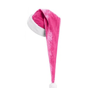 Nouveaux chapeaux de Père Noël de luxe en velours avec bordure en <span class=keywords><strong>fourrure</strong></span>, imprimés en relief, multicolores, pour adultes, vente en gros, personnalisables, deux tailles - Product Image 3