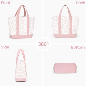 Persoonlijk Ondersteuning Custom Logo Grote Capaciteit Schattig Bloempatroon Vrouwen Boodschappentas Opslag Dagelijks Gebruik Draagbare Canvas Draagtas - Product Image 3