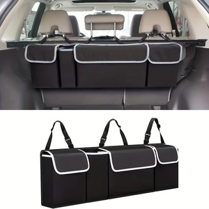 Vente flash Organisateur de siège de voiture multifonctionnel personnalisé en noir pliable Boîte de rangement suspendue en tissu Oxford imperméable et durable - Product Image 5