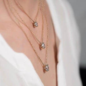 Factory Custom Igi Certified 1-5 CT Lab Grown Diamond 14k 18k <b>Solid</b> <b>Gold</b> Charm Necklace <b>Pendant</b> for Women Men - Product Image 2
