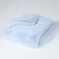 Plaid en fausse fourrure bleu douillet, très populaire, écologique, utilisable quatre saisons, lavable en machine, doux et chaud