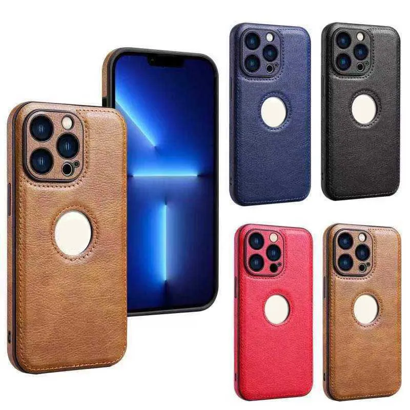 Designer Phone Cases with logo hole Luxury Fashion Brand Cell Phone Leather Case for Apple iPhone 11 12 13 14 pro max