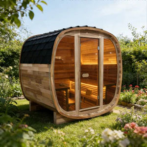 Cabine de sauna à vapeur extérieure pour 4 personnes, en épicéa imperméable, pour villa, jardin, relaxation, stock USA, livraison en 3 jours - Product Image 2