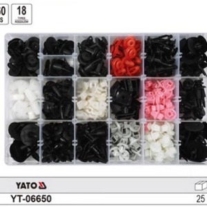 Ensemble de clips automobiles YATO, attaches en plastique YT-06650 pour la réparation et les pièces de rechange de voitures - Product Image 1
