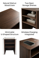 Commode latérale en bois massif sur mesure de luxe |   Armoire de chevet 2 tiroirs, design minimaliste moderne et écologique, appartement, chambre à coucher, salon