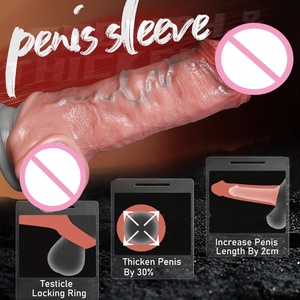 Funda de Silicona para Pene con Anillo para el Pene, Dildo Realista, Extensor de Pene para Hombres, Alargamiento del Pene, Retraso de la Eyaculación, Mejora de las Erecciones - Product Image 2