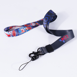 Water Resistant Custom Logo Women's Classic Polyester Thermal Transfer Printed Hand Wrist Keychain Strap Hook Offset Lanyard