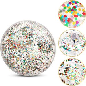 Ballon gonflable transparent coloré en PVC avec confettis brillants pour la plage, la piscine et les fêtes d'été - Product Image 2