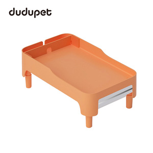 Adjustable <b>Cat</b> Feeder <b>Stand</b> With Drawer Storage For Dry Food And Cans Quadratic Design For Pet Feeding - Product Image 5