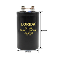 LORIDA 고전압 나사형 전해 콘덴서 100V 10000uF/15000uF/22000uF/47000uF 20% 허용오차 50x80mm