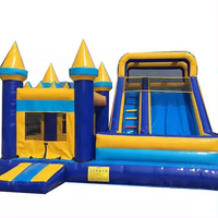 Château rebondissant gonflable de glissière commerciale avec des pulls de glissière