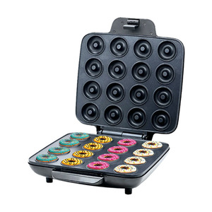 Máquina para hacer donuts, máquina de panadería con calefacción de doble cara y 16 orificios para uso doméstico, máquina para hacer postres y desayunos, forma redonda negra - Product Image 3