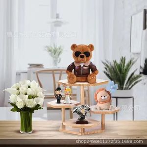 Simple Solid Wood Three Layer Cake Stand Display <b>Shelf</b> For Toys <b>Desktop</b> Decoration - Product Image 1