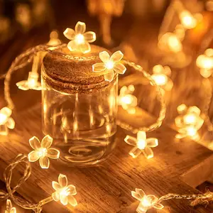 سلسلة أضواء LED, سلسلة أضواء LED 10/40/60 أضواء LED سلسلة الجنية أضواء الكريستال زهر الكرز زهرة إكليل للداخلية الزفاف مهرجان عيد الميلاد ديكورات حفلات