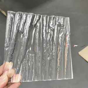 Lembaran Akrilik Cor Transparan dengan Pola Es/Lembaran Plastik Bergelombang/PMMA Mengalir untuk Layar Latar Belakang 4X8 Kaki
