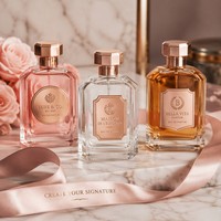 Étiquette de parfum personnalisée en or rose 3D gaufré, sérigraphiée, imperméable, résistante à l'huile, taille personnalisée, fabriquée à Wenzhou
