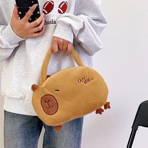 Bolsa de Felpa de Algodón con Diseño de Capibara, Linda Bolsa de Mano Suave con Correa para el Hombro, Bolso de Dibujos Animados para Niños, Regalo de Viaje para Aliviar el Estrés - Product Image 2