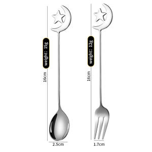Omra Hajj <span class=keywords><strong>Vaisselle</strong></span> <span class=keywords><strong>Ramadan</strong></span> Crescent Cuillères En Acier Inoxydable Fourchettes Eid Mubarak Étoile Lune Cuillère Fourchette - Product Image 4