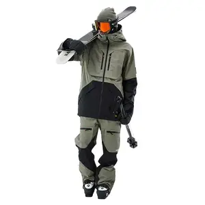Conjuntos de ropa de nieve personalizados, chaqueta de snowboard y pantalones con pechera, mono deportivo impermeable, rompevientos, trajes de esquí para mujeres y hombres
