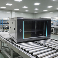 Rak Server Kustom 19 inci OEM ODM dari Lembaran Logam 6u 9u 12u Kabinet Jaringan Pintar
