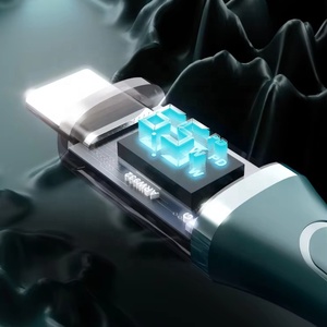 65W Bold Nylon Bện Cáp Dữ Liệu LED Hiển Thị Cổng A-C Nhanh Chóng Sạc 1.2M USB Type-C Cho Điện Thoại Thông Minh Máy In Xu Hướng 1.2M - Product Image 5