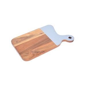 Planche à découper demi-blanche en bois d'acacia avec poignée pour servir et hacher des aliments de cuisine et de restaurant Élégant et durable - Product Image 2